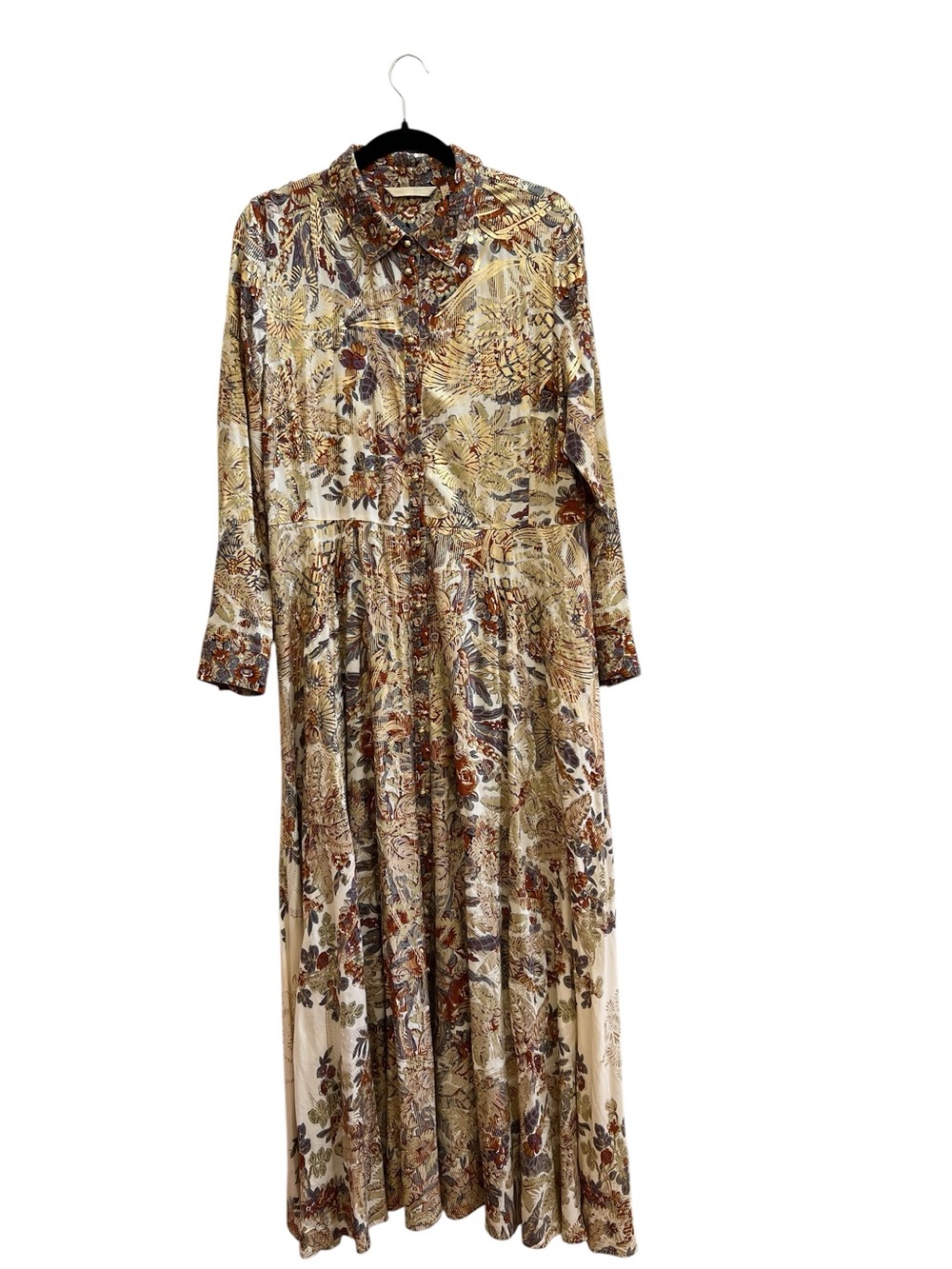 Soft Surroundings Boho Maxi Dress Button Front Flowy Lagenlook L Cottagecore - Picture 2 of 7